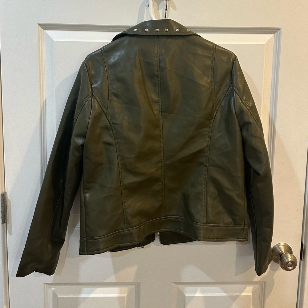 White Mark Women's Olive Studded Jacket - Picture 11 of 11